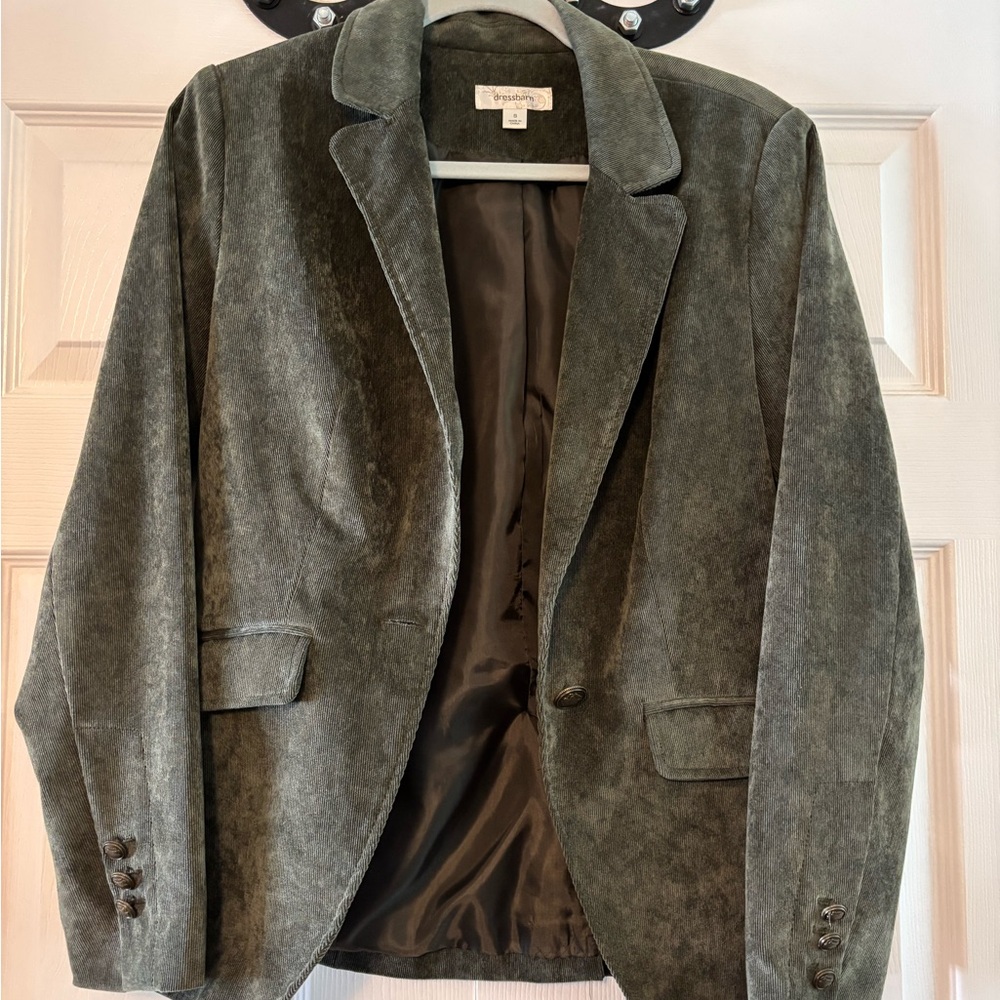 Dressbarn Olive Corduroy Blazer